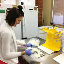 Staff logging in a milk donation