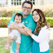 Isabella with her parents