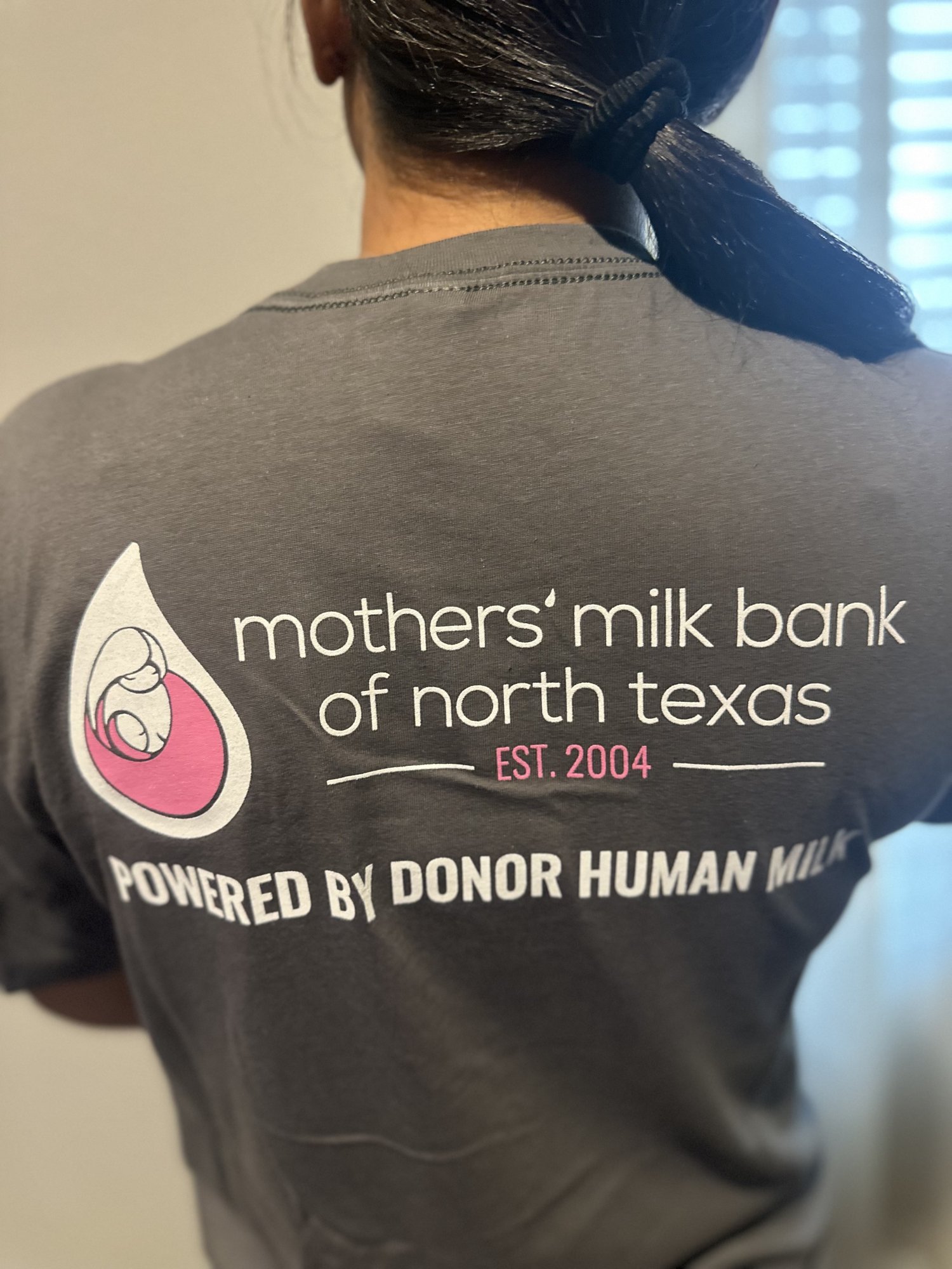 Saira in her donor shirt