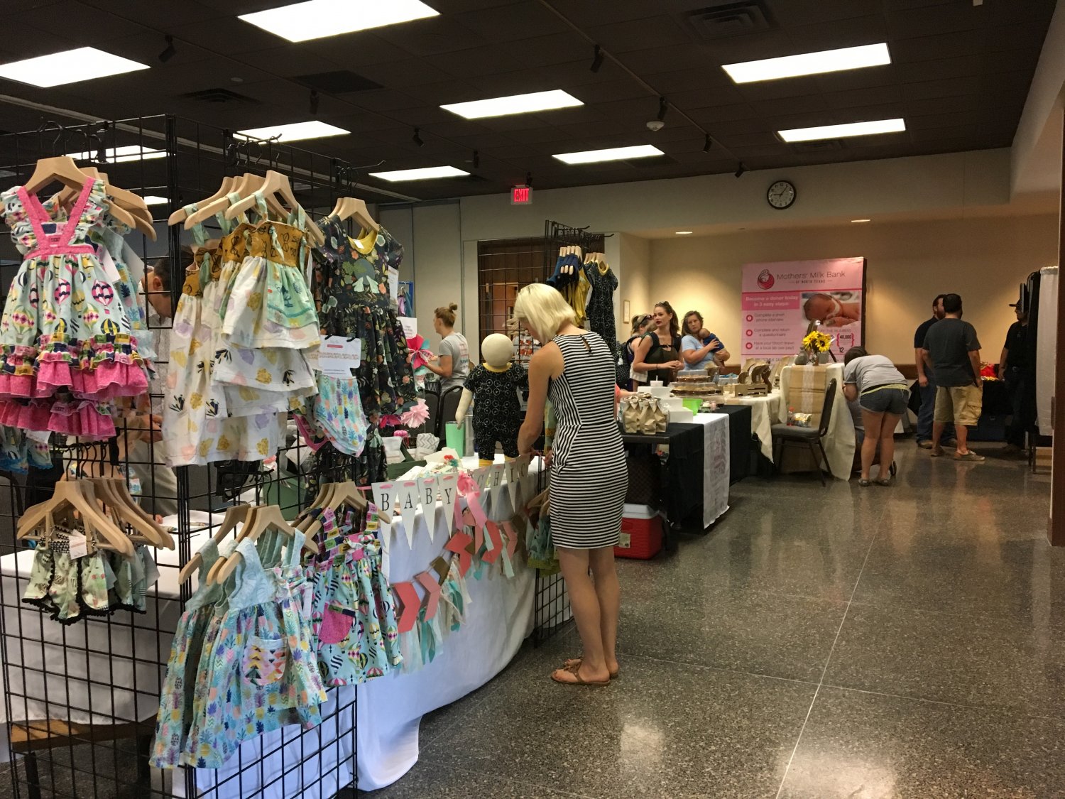 Children's clothing booth at an expo
